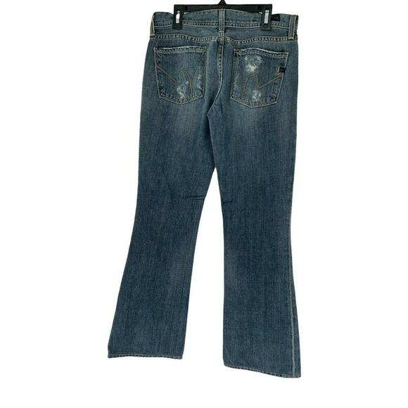 Citizen Of Humanity Denim Jeans Womens Size 28 Bootcut Low Rise Whiskers Blue - Picture 3 of 10